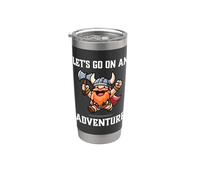 RPG Gamer Let's Go On An Adventure Dwarf Warrior Jugador Juego Vaso térmico de acero inoxidable de doble pared