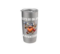 RPG Gamer Let's Go On An Adventure Dwarf Warrior Jugador Juego Vaso térmico de acero inoxidable de doble pared