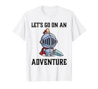 RPG Gamer Let's Go On An Adventure Knight Jugador Juego Camiseta gráfica económica, Hombre, Blanco, XL