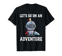 RPG Gamer Let's Go On An Adventure Knight Jugador Juego Camiseta gráfica económica, Hombre, Negro, M