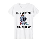 RPG Gamer Let's Go On An Adventure Knight Jugador Juego Camiseta gráfica económica, Mujer, Blanco, L
