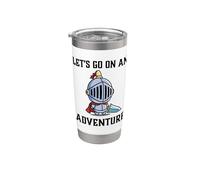 RPG Gamer Let's Go On An Adventure Knight Jugador Juego Vaso térmico de acero inoxidable de doble pared