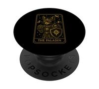RPG Gamer Paladin D20 Dados Nerdy Geek Cat Hombres Mujeres Niños PopSockets PopGrip Adhesivo