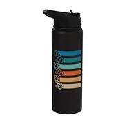 RPG Gamer Retro Polyhedral D20 Juego de dados Nerd Hombres Mujeres Niños Stainless Steel Insulated Water Bottle
