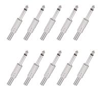 RPHONGHONG 10 unidades de audio TS Mono de 6,35 mm, conector jack con alivio de tensión de muelle, 1/4 pulgadas, conector macho de soldadura para guitarra mezclador altavoz KTV Equipment Pro Audio