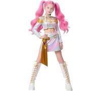 RPixc Disfraz de escenario de caza de demonios para niña, disfraz de actuación de ídolo pop coreano Mira/Zoey/Rumi, disfraz de personaje de anime para juego de rol de Halloween (Mira, 150)