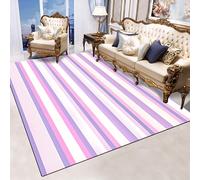 Rple Striped Area Rug 80 x 150 cm Soft Velvet Carpet Machine Washable Nonslip DustProof for Living Room Kitchen & Girls BedroomModern Decorative Floor Covering