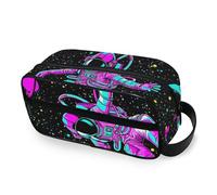 RPLIFE Astronaut Space - Bolsa de maquillaje para baño, portátil, resistente al agua, para mujer, color negro