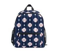 RPLIFE Baseball Star - Mochila para niña pequeña con etiqueta de nombre, mini bolsa de viaje para libros, color azul marino, Baseball Star Navy, 3-5 Years, Lindas mochilas