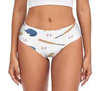 RPLIFE Bates de béisbol blancos para mujer, ropa interior cómoda para mujer, ropa interior de ajuste elástico, ropa interior suave, talla S