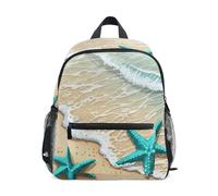 RPLIFE Beach Waves - Mochila escolar para niños y niñas, color turquesa con etiqueta de nombre, mini mochilas de jardín de infantes, color turquesa, Beach Waves Turquesa, 3-5 Years, Lindas mochilas