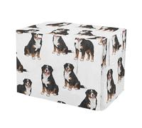 RPLIFE Bernese Mountain Dogs - Cubierta de jaula para perros blancos enrollables, cubierta de jaula para entrenamiento de cachorros, tamaño mediano