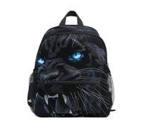 RPLIFE Black Angry Panther - Mochila para niños pequeños con etiqueta de nombre, mochilas escolares para niños, Black Angry Panther, 3-5 Years, Lindas mochilas