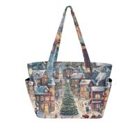 RPLIFE Bolsa de mano para mujer, bolsa de hombro de ciudad navideña, bolsas para laptop
