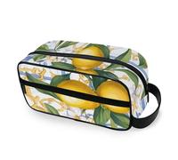 RPLIFE Bolsa organizadora de maquillaje portátil de estilo siciliano con limones amarillos, resistente al agua, para mujer
