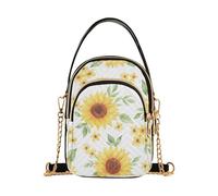 RPLIFE Bolsos cruzados para mujer, diseño de girasoles amarillos, acuarela, bolso cruzado para teléfono
