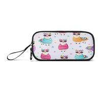 RPLIFE Bonitas cajas de lápices con diseño de llamas y coronas de flores, bolsa grande de tela para lápices Kawaii