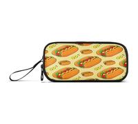RPLIFE Caja de bolígrafos de dibujos animados Hot Dogs, caja de lápices con cremallera, estuche escolar para niños