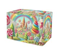 RPLIFE Candy Rainbow - Fundas para jaulas de perro, S-XL, resistentes a los rayos UV, con lados enrollables, reduce los ladridos, tamaño pequeño