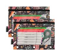 RPLIFE Classic Movie Night - Paquete de 2 bolsas con cremallera para niños, escuela, estuche para lápices para niños y niñas, 9.8 x 7 pulgadas