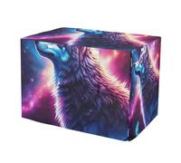 RPLIFE Cool Galaxy Wolf - Funda para jaula de perro S-XL, transpirable, con ventanas de malla, reduce los ladridos, pequeña