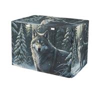 RPLIFE Cool Winter Wolf - Funda para caseta de mascotas con ventanas de malla, resistente al viento, para interiores, talla XL