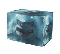 RPLIFE Cubiertas enrollables para jaula de perro, paneles laterales enrollables, tiburón gigante, monstruo, cubierta para jaula de mascotas con aberturas, pequeña