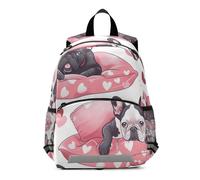 RPLIFE Cute French Bulldogs - Mochila pequeña rosa para niños y niñas, mochila de viaje de 3 a 6 años, mediana