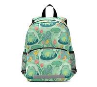 RPLIFE Cute Frog Spring - Mochila escolar para niñas y niños, mini mochila de viaje de 3 a 6 años, mediana