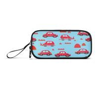 RPLIFE Cute Red Cars - Estuche básico para lápices con compartimentos, bolsa para lápices universitaria