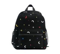 RPLIFE Cute Stars Moos - Mochila negra para niñas y niños, mini mochila, Cute Stars Moos Black, Medium, Mochilas con estampado de fútbol