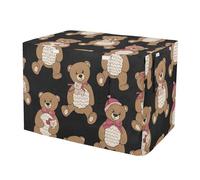 RPLIFE Cute Teddy Bears - Funda negra para jaula de mascotas con ventanas de malla, resistente al viento, para perros, tamaño mediano