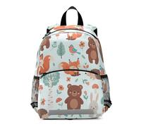 RPLIFE Cute Woodland Animal Fox - Mochila para niña pequeña con correa, mini mochilas preescolares para niños pequeños de 3 a 6 años, talla M