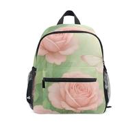 RPLIFE Elegante mochila rosa mariposa rosa para niña pequeña con etiqueta de nombre, mini mochilas escolares para niños, mochila de viaje, mochila, Elegante rosa mariposa rosa, 3-5 Years, Lindas