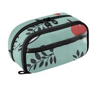 RPLIFE Estuche de gran capacidad para niñas y niños, bonito panda con corazones rojos, bolsa para lápices, organizador de papelería con doble cremallera y bolsillo de PVC transparente