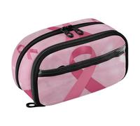 RPLIFE - Estuche para lápices de conciencia sobre el cáncer, organizador de papelería con bolsillo de PVC transparente, estuche de apertura ancha para estudiantes