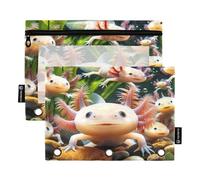RPLIFE Estuche para lápices para carpeta de 3 anillas, paquete de 2, estuche suave con cremallera con ojales, suministros de regreso a clases, 9.8 x 7 pulgadas, bonito rompecabezas de animales de