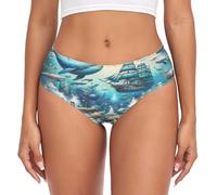 RPLIFE Fantasy Vintage Ocean Lives - Calzoncillos para mujer, ropa interior cómoda, calzoncillos elásticos para mujer, ropa interior suave, Fantasy Vintage Ocean Lives, XS