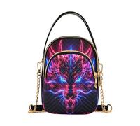 RPLIFE Fire Dragon Head - Bolso cruzado acolchado para mujer, bolso de hombro pequeño con correa de cadena, bolso de viaje con múltiples bolsillos
