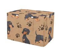 RPLIFE Funda para jaula de mascotas con lados enrollables, lindos perros salchicha transpirable, para perros medianos, grande