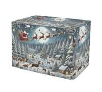 RPLIFE Funda para jaula de perro de Santa's Sleigh Ride S-XL, resistente al viento, con lados enrollables, reduce los ladridos, talla XL