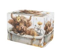 RPLIFE Funda para jaula de perro de vaca de las tierras altas, tamaño universal, funda para jaula para dueños de mascotas, tamaño mediano