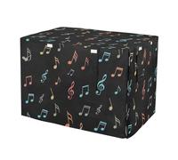 RPLIFE Fundas coloridas para jaulas de perro con notas musicales, resistentes a los rayos UV, S-XL, resistentes al viento, para jaulas de mascotas, grande