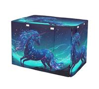 RPLIFE Fundas enrollables para jaulas de perro, fundas azules de unicornio rayo para jaulas de mascotas, tamaño pequeño