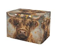 RPLIFE Fundas para jaula de perro con diseño de vaca de las tierras altas, fáciles de instalar (S-XL) para mascotas de interior, tamaño mediano