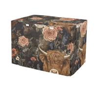 RPLIFE Fundas para jaula de perro vintage de vaca de las tierras altas, transpirables, S-XL, resistentes al agua, para mascotas de interior, tamaño mediano