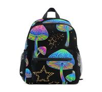 RPLIFE Groovy - Mochila de neón de hongos para niños y niñas, con etiqueta de nombre, mini mochila preescolar para niñas, Groovy Mushroom Neon, 6-8 Years, Lindas mochilas