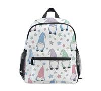 RPLIFE Linda mochila blanca con diseño de gnomos y estrellas para niños pequeños, Cute Gnomes Stars White 1, Small, Mochilas con estampado de fútbol