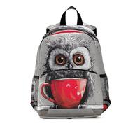 RPLIFE Linda mochila con diseño de búho de dibujos animados para niñas pequeñas con correa, mini mochila escolar para niños, bolsa de viaje para libros de 3 a 6 años, mediana