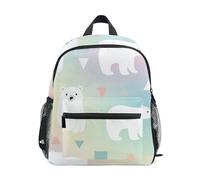RPLIFE Linda mochila de oso pastel para niños y niñas, mini mochila de jardín de infantes para niños con etiqueta de nombre, mochila escolar para niños, Cute Bear Pastel, 3-5 Years, Lindas mochilas